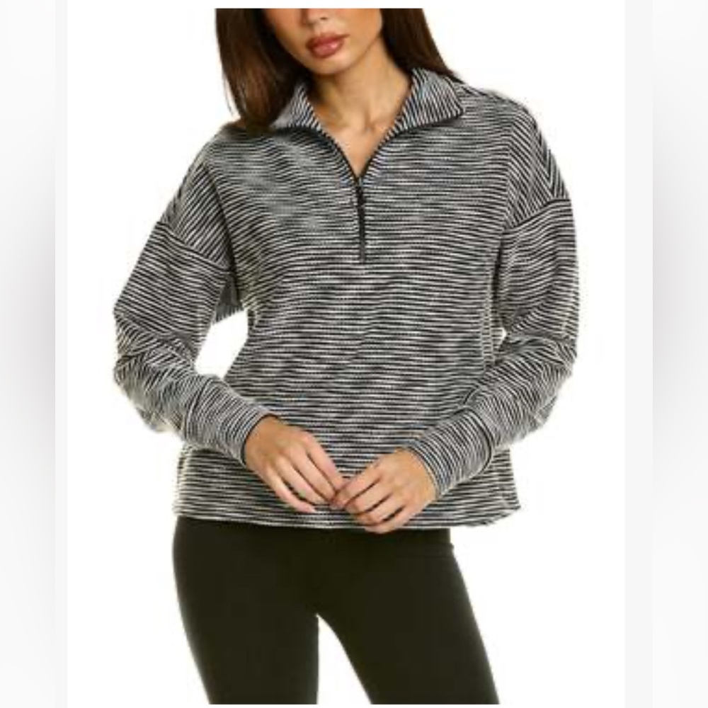 Sweaty Betty Rest Up Sweatshirt Womens Half Zip Pullover Knit Stripe Size 6 GUC